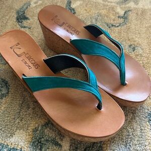 New K. Jacques Diorite Thong Wedge size 9